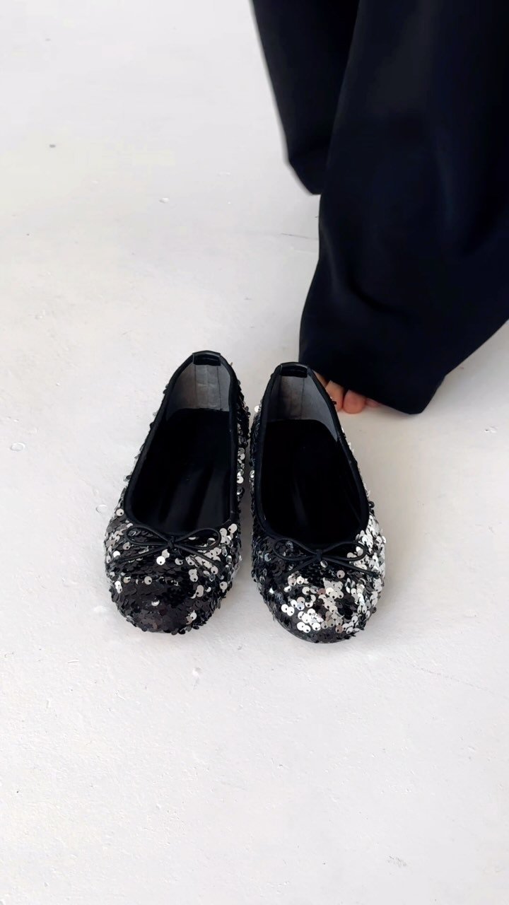 Classic Sequined Bow Flats