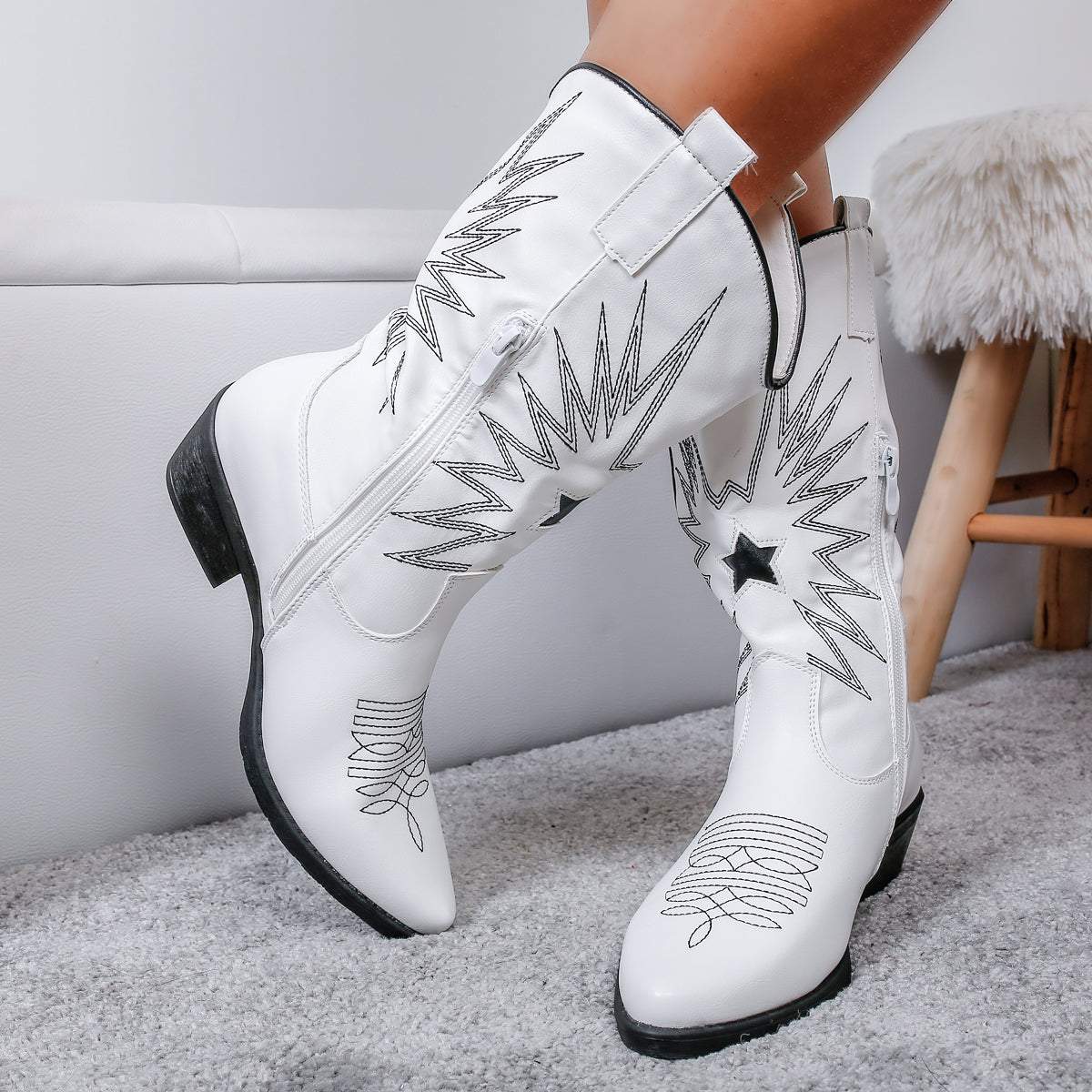 Embroidered Western Cowboy Boots